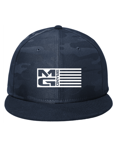 MG FLAG CAMO SNAPBACK NAVY - [madgearbrand]