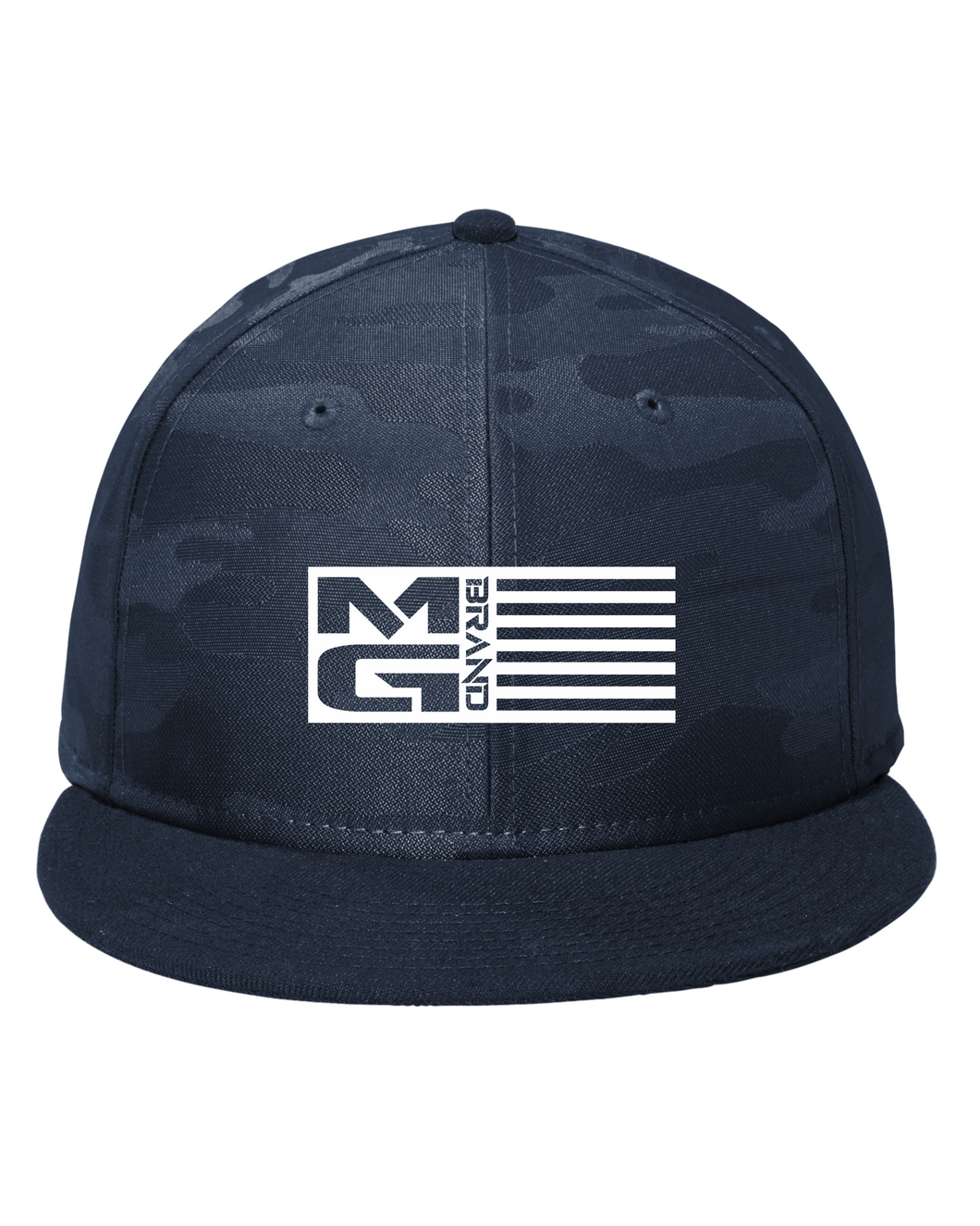 MG FLAG CAMO SNAPBACK NAVY - [madgearbrand]