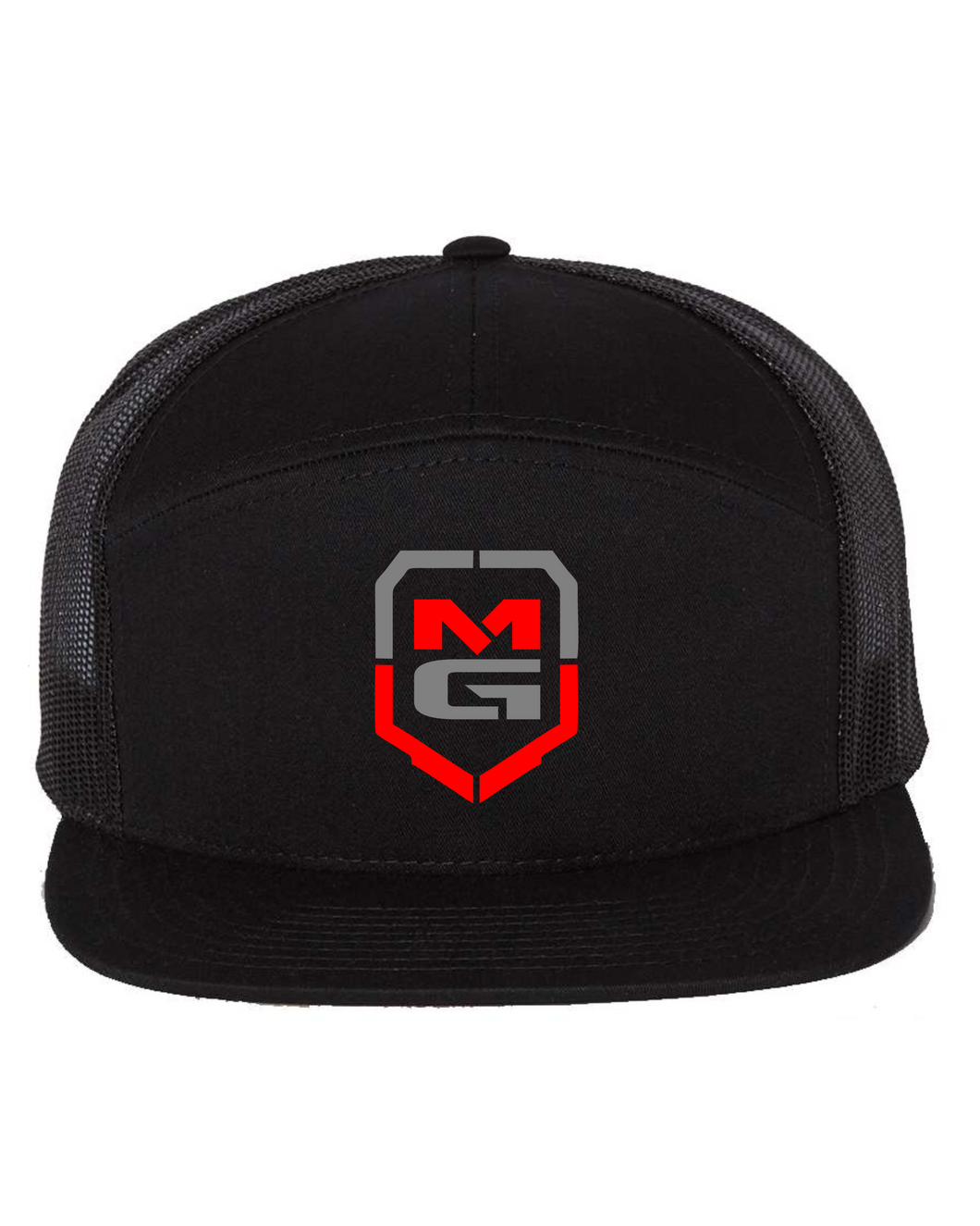 SHIELD 7 PANEL TRUCKER BLACK - [madgearbrand]