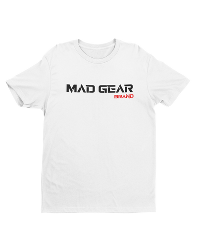 MAD GEAR T-SHIRT WHITE/SIGNATURE RED - [madgearbrand]