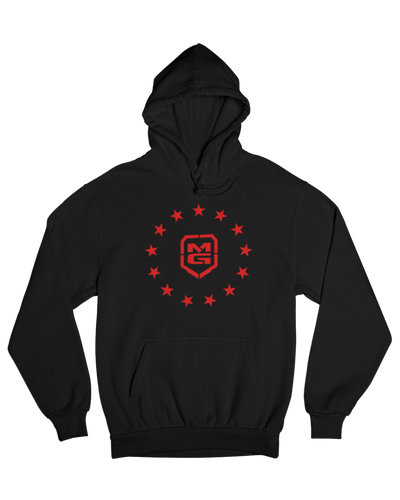 PATRIOT HOODIE BLACK/RED - [madgearbrand]