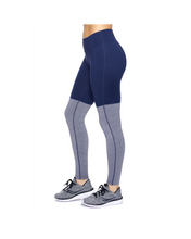 Load image into Gallery viewer, HEATHER BLOCKED LEGGINGS NAVY - [madgearbrand]
