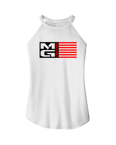 WOMENS MG FLAG ROCKER TANK WHITE - [madgearbrand]