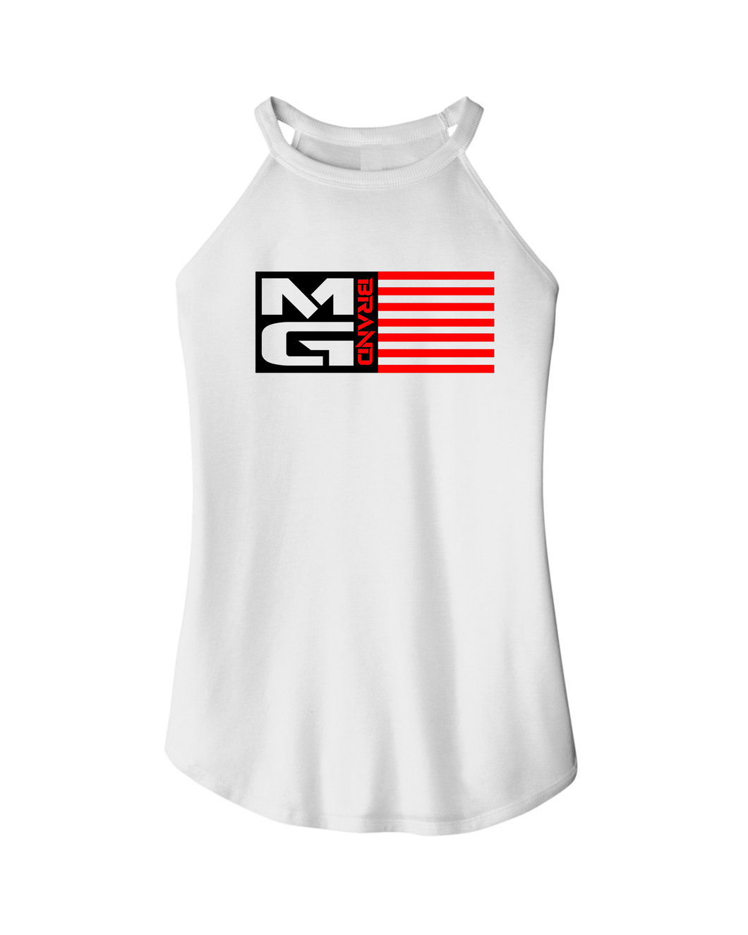 WOMENS MG FLAG ROCKER TANK WHITE - [madgearbrand]