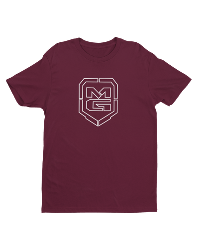 GHOST SHIELD T-SHIRT MAROON - [madgearbrand]