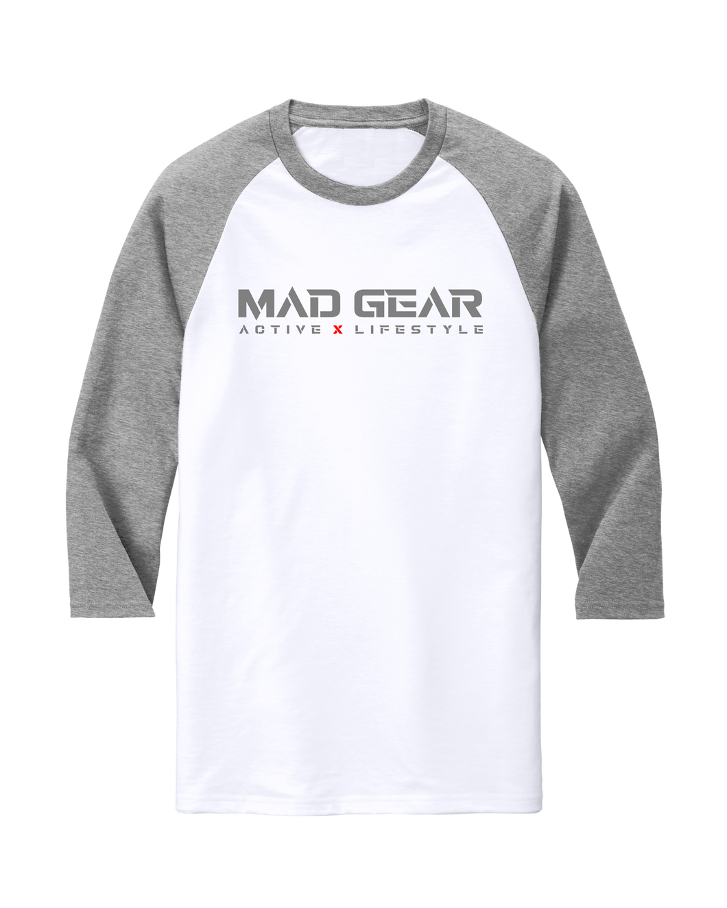 MAD GEAR 3/4 RAGLAN GREY/WHITE FROST - [madgearbrand]