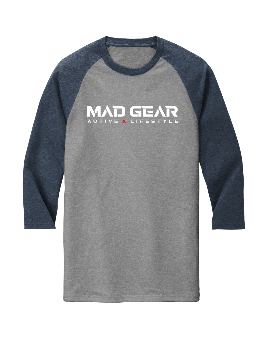 MAD GEAR 3/4 RAGLAN NAVY/GREY FROST - [madgearbrand]