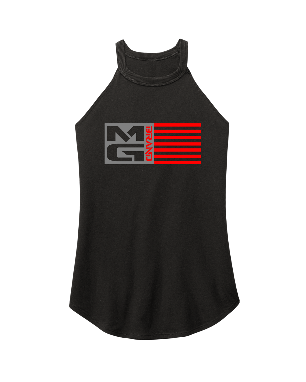 WOMENS MG FLAG ROCKER TANK BLACK - [madgearbrand]