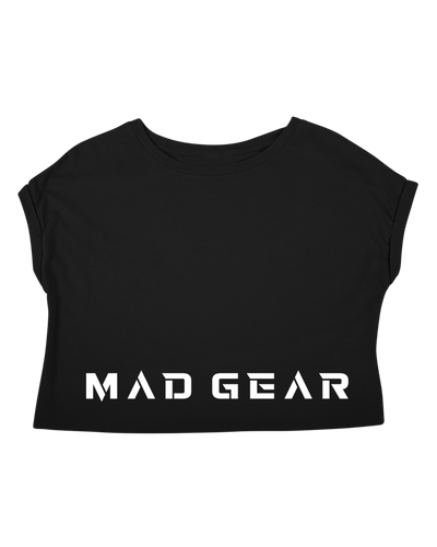 ALPHA CROP TEE BLACK/WHITE - [madgearbrand]