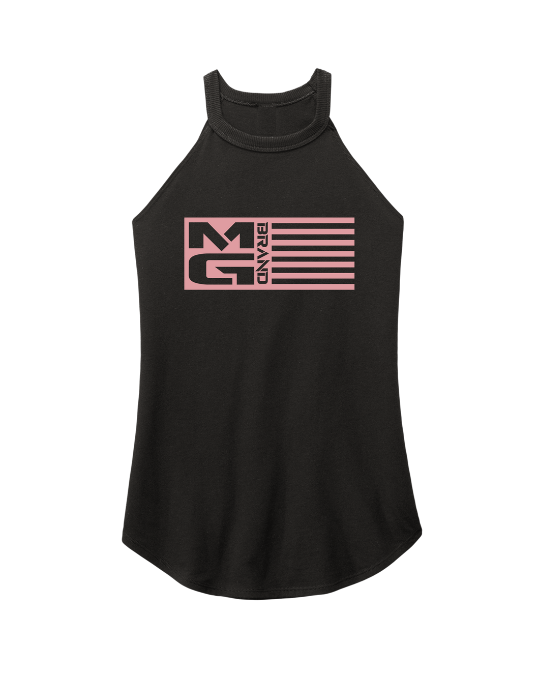 WOMENS MG FLAG ROCKER TANK BLACK/PINK